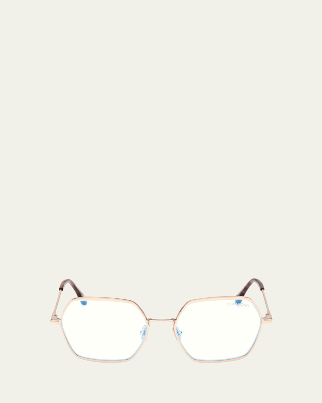 Metal Hexagonal Blue Light-Blocking Glasses